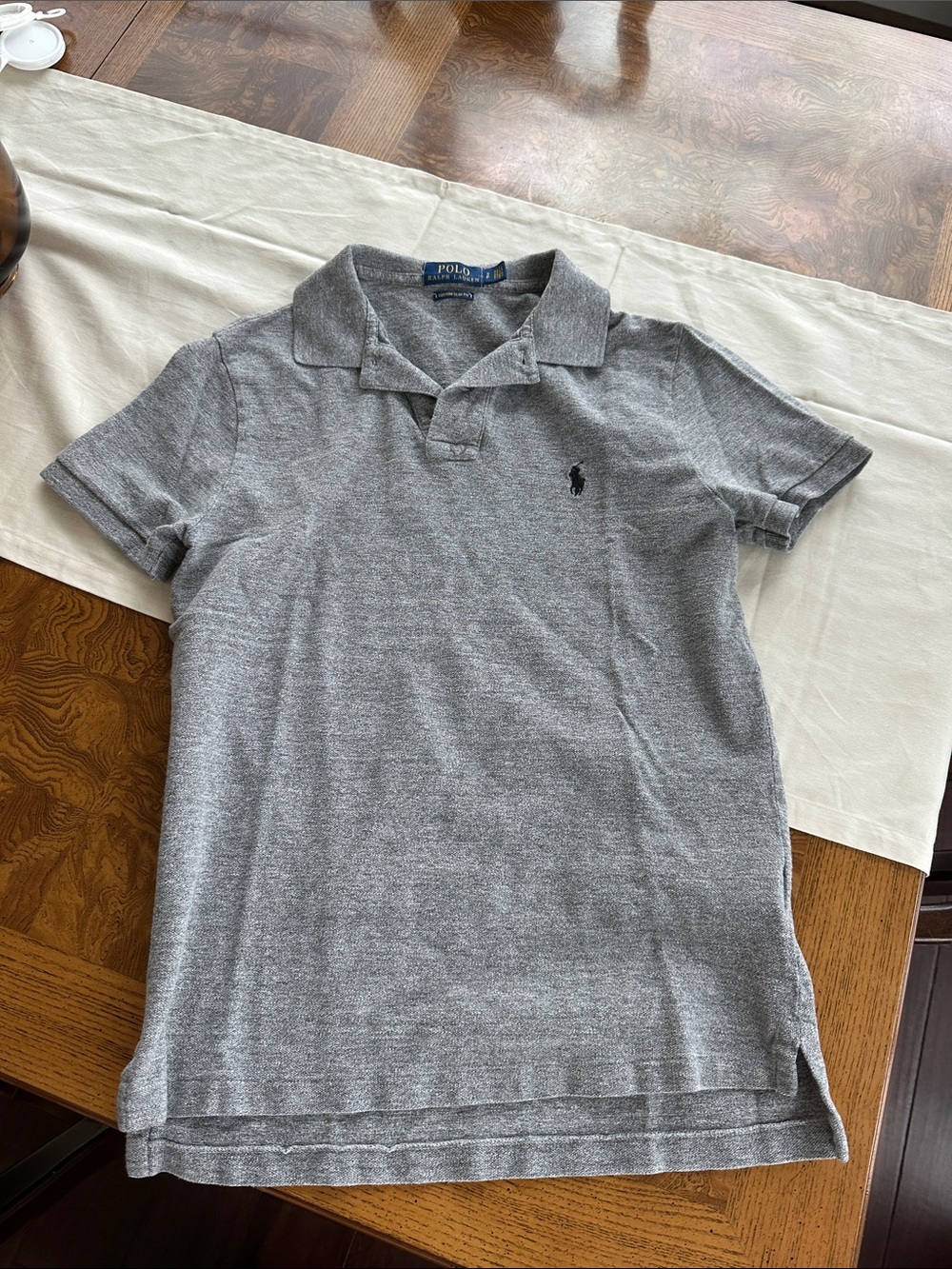 Polo by Ralph Lauren Men's Heather Gray Polo with Navy Pony